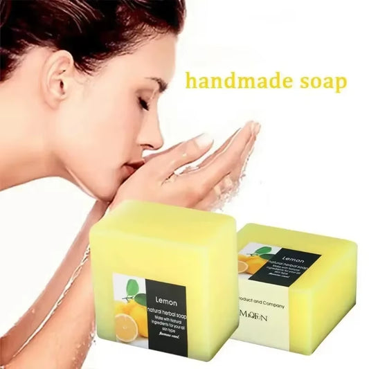 100G Face Cleanser Natural Lemon Soap Kojic Acid Glycerin Handmade Soap for Whitening Oil Control Deep Clean Brighten Skin Care