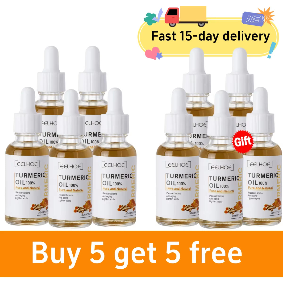 Turmeric Face Whitening Serum Turmeric Anti-Oxidation Serum Remove Dark Spots Melasma Bright Skin Blemish Control Oil Skin Care