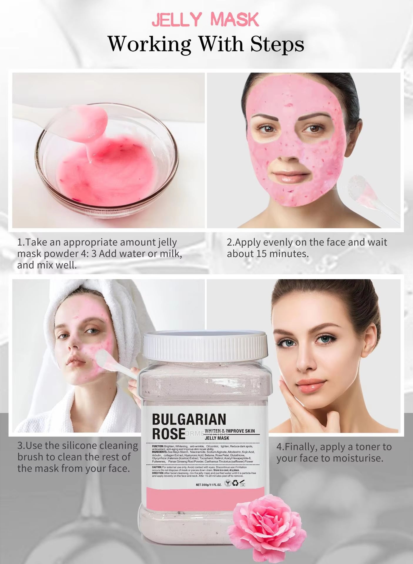 650G Nicotinamide Jelly Mask Powder Diy Hydrojelly Care to Increase Skin Elasticity and Soften the Face Skin Peels Facial Mask