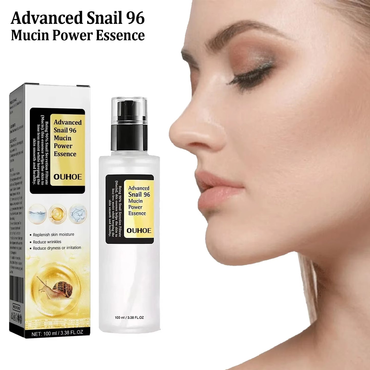 Anti-Wrinkle Snail Mucin Essence Face Cream Repairing Lift Firm Anti-Aging Fade Fine Lines Acne Treatment Brightening Skin Care