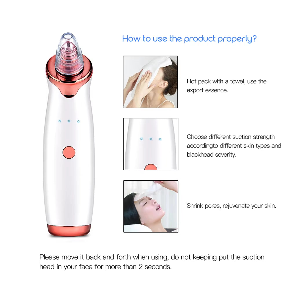 Vacuum Blackhead Remover Electric Facial Acne Cleaner Pimple Pore Cleansing Device Black Nose Point Beauty Skin Care Tool