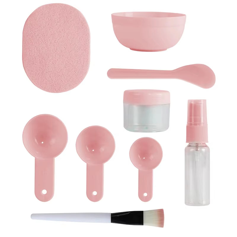 9Pcs /Set DIY Face Mask Mixing Bowl Set Beauty Tool Adjusting Bowl Mixing Stick Spoon Facial Skin Care Beauty Cosmetic Supplies