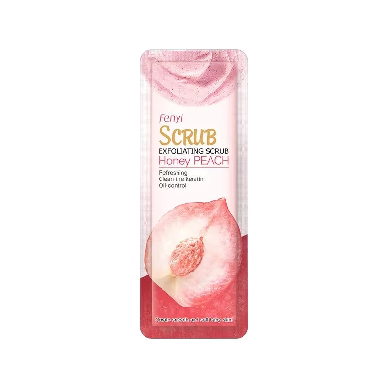 5Pcs Peach Facial Scrub Exfoliating Nourishing Moisturizing Oil Control Remove Blackhead Body Face Care Skin Care Scrubs