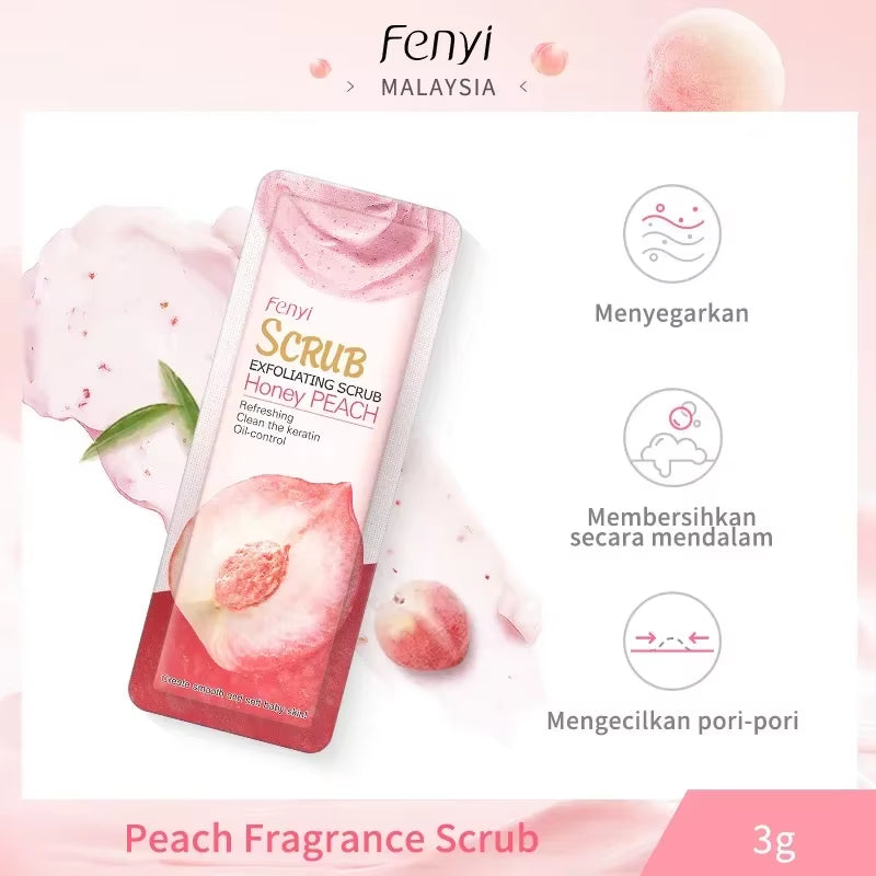 5Pcs Peach Facial Scrub Exfoliating Nourishing Moisturizing Oil Control Remove Blackhead Body Face Care Skin Care Scrubs