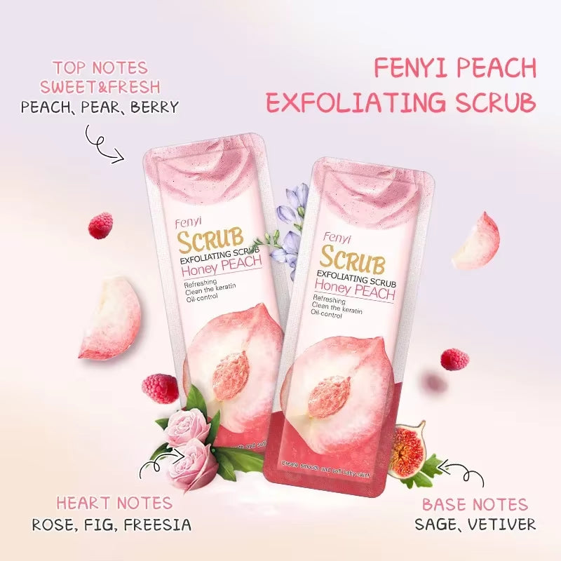 5Pcs Peach Facial Scrub Exfoliating Nourishing Moisturizing Oil Control Remove Blackhead Body Face Care Skin Care Scrubs