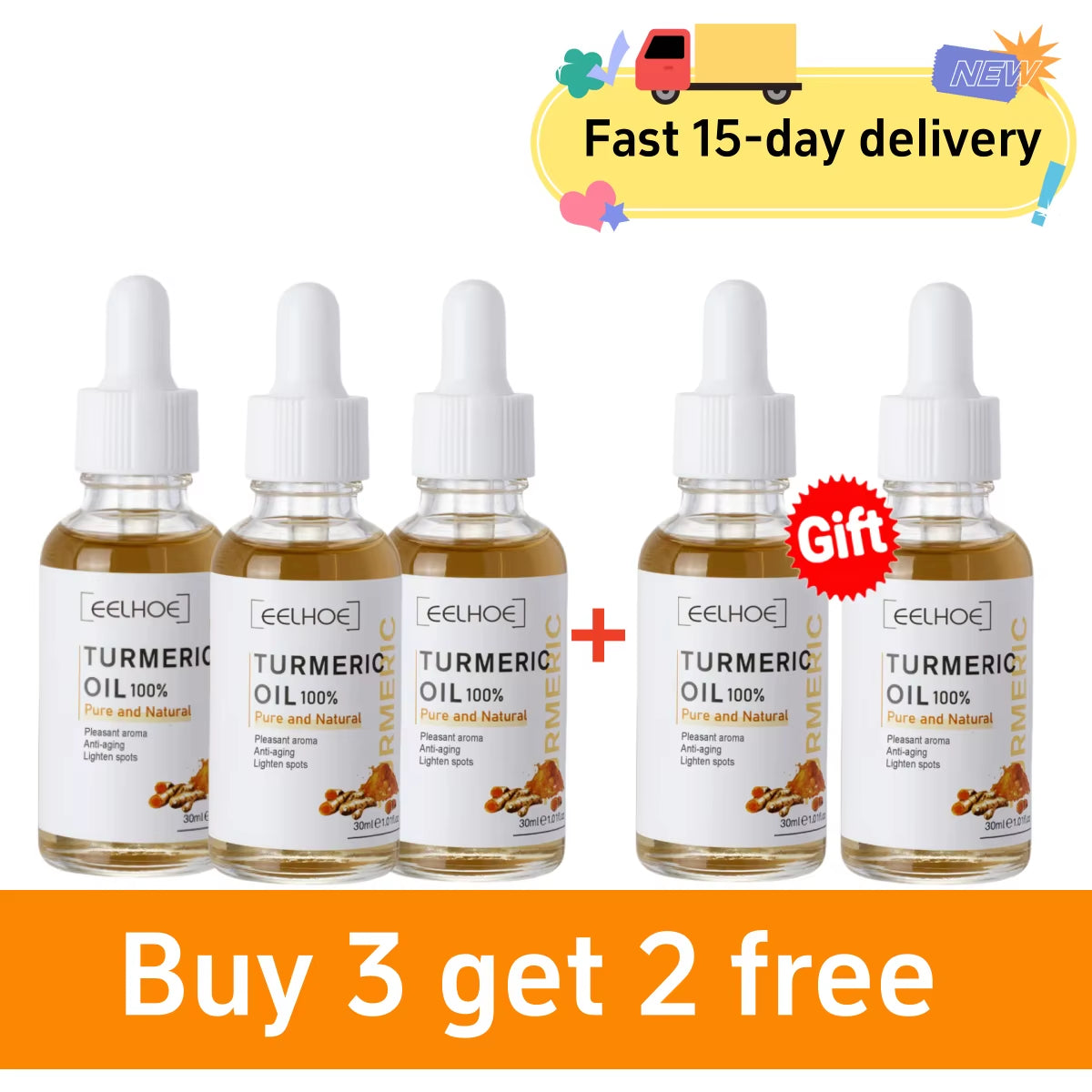 Turmeric Face Whitening Serum Turmeric Anti-Oxidation Serum Remove Dark Spots Melasma Bright Skin Blemish Control Oil Skin Care