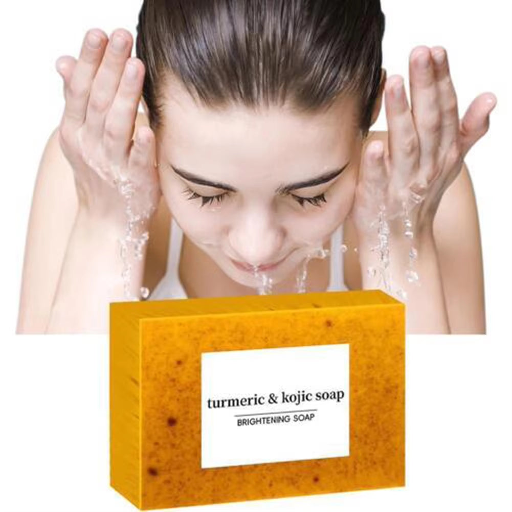 Turmeric Kojic Glow-Skin Brightening Soaps Exfoliates Skin Soaps Multi-Purpose Facial Care Supplies for Women Men Adults Teens