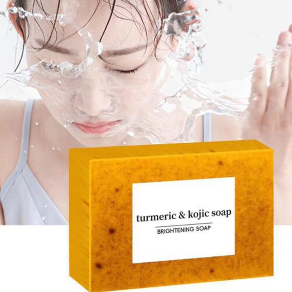 Turmeric Kojic Glow-Skin Brightening Soaps Exfoliates Skin Soaps Multi-Purpose Facial Care Supplies for Women Men Adults Teens