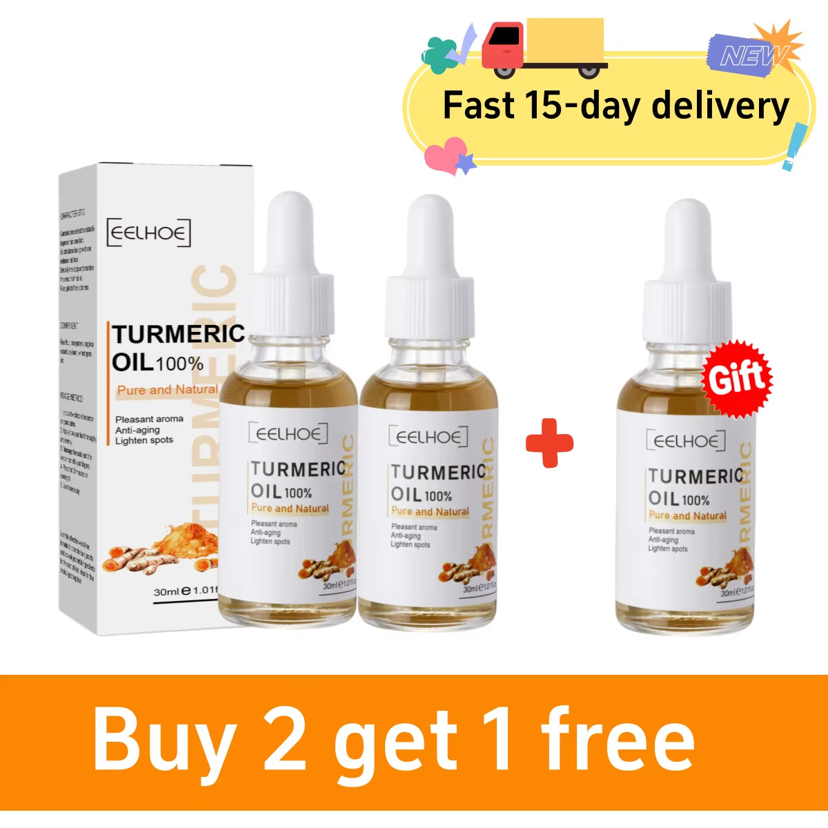 Turmeric Face Whitening Serum Turmeric Anti-Oxidation Serum Remove Dark Spots Melasma Bright Skin Blemish Control Oil Skin Care