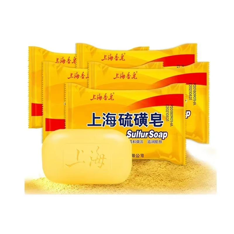 Shanghai Sulfur Soap Oil-Control Lackhead Cover Soap 85G Cleanser Chinese Traditional Skin Care