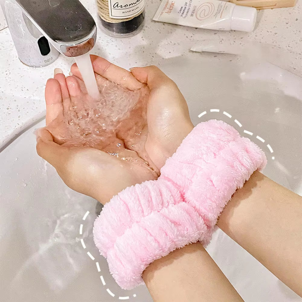 1 Pair Face Wash Wristbands Facial Makeup Remover Washing Face Wrist Band Spa Yoga Running Absorbent Sweat Skin Care Tools Set