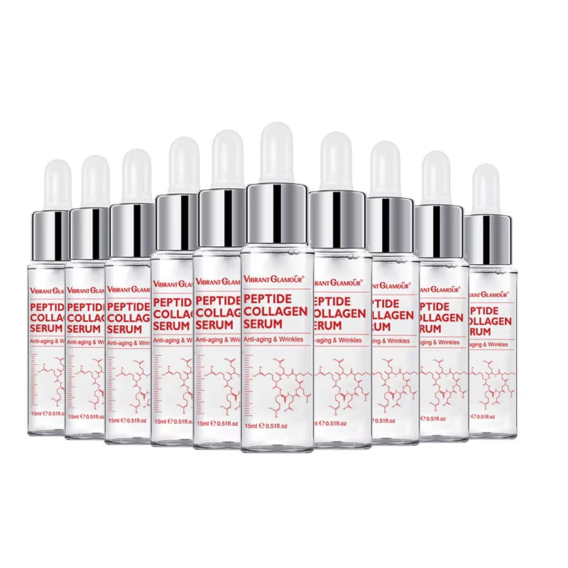 10PCS Peptide Collagen Face Serum Anti-Aging Moisturizing Remove Wrinkle Fine Lines Whitening Firming Skin Care